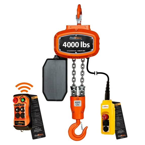 Prowinch PWRF4000H3-1SW 4000lb Electric Steel Chain Hoist, 20ft