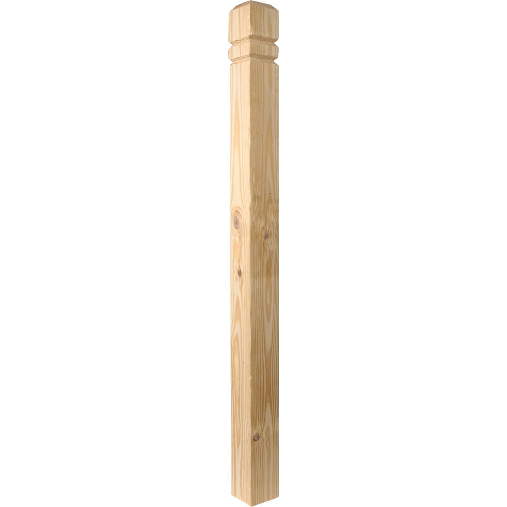 Southern Yellow Pine Double V-Groove Deck Post, 4x4x54 Inches