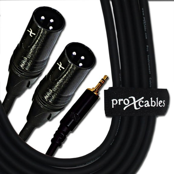 Prox 3.5Mm Trs To Dual Xlr-M Balanced High Performance Audio Cable, 5Ft