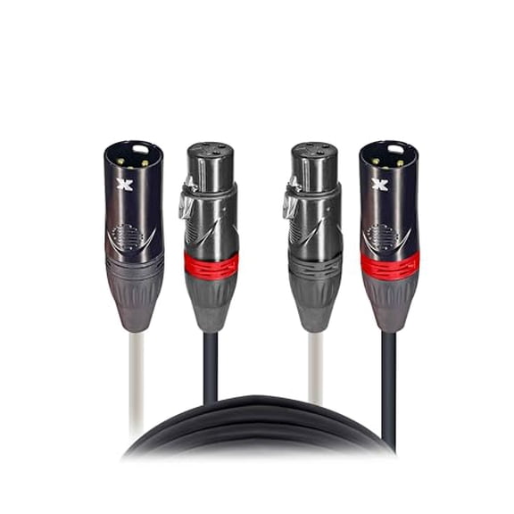 Prox XC-DXLR100 100' Balanced Dual XLR-M to XLR-F High Performance Audio Cable, Black$$Music