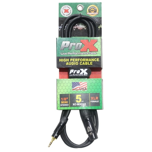 ProX XC-MXF05 5' TRS-M Mini to XLR3-F Unbalanced High Performance Audio Cable