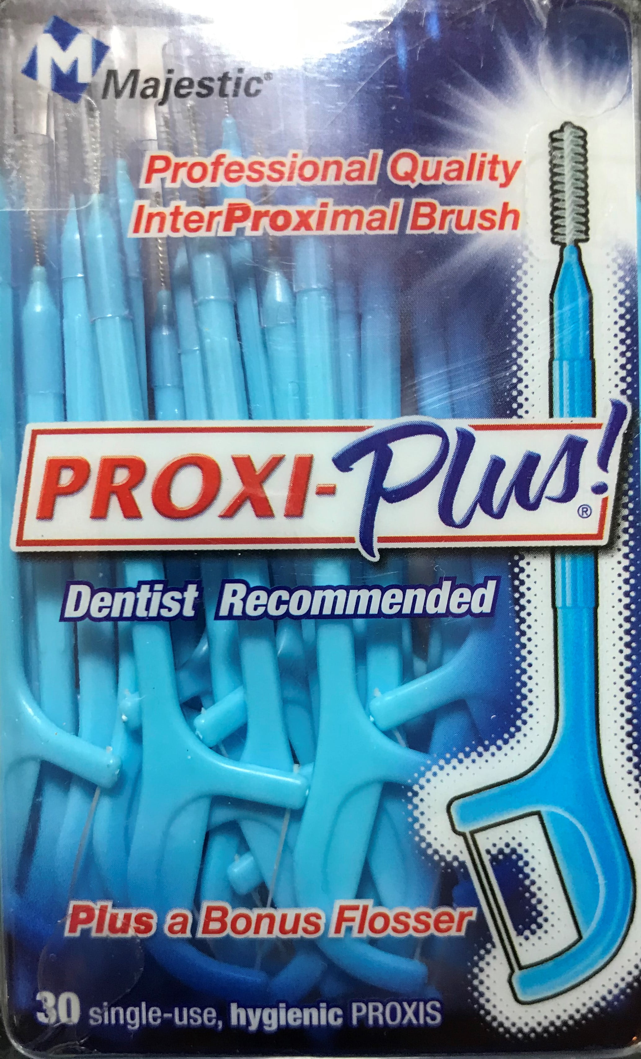 Proxi-Plus Interproximal Brushes + Flosser - 30 Count, Pack of 6