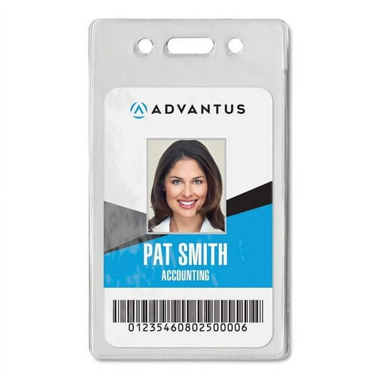 ID Badge Holder, Clear, Vertical Orientation, 2.38 x 3.5 Insert, 50/Pack ID Badge Holder, Clear, Vertical Orientation, 2.38 x 3.5 Insert, 50/Pack