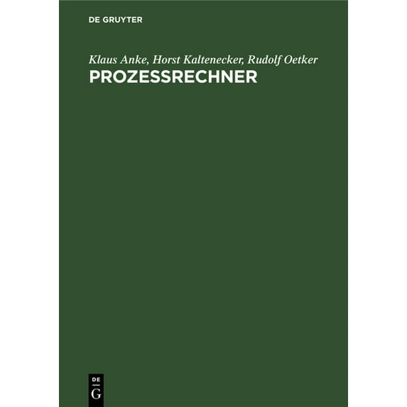 Prozeßrechner: Wirkungsweise Und Einsatz, (Hardcover)