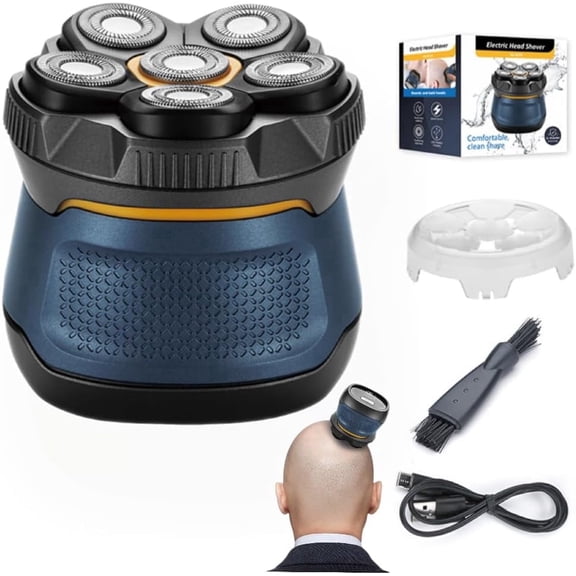 Prozing Head Shaver for Bald Men, 6D Electric Shaver for Men IPX7 Waterproof Cordless Razor with Magnetic Detachable Head Blue