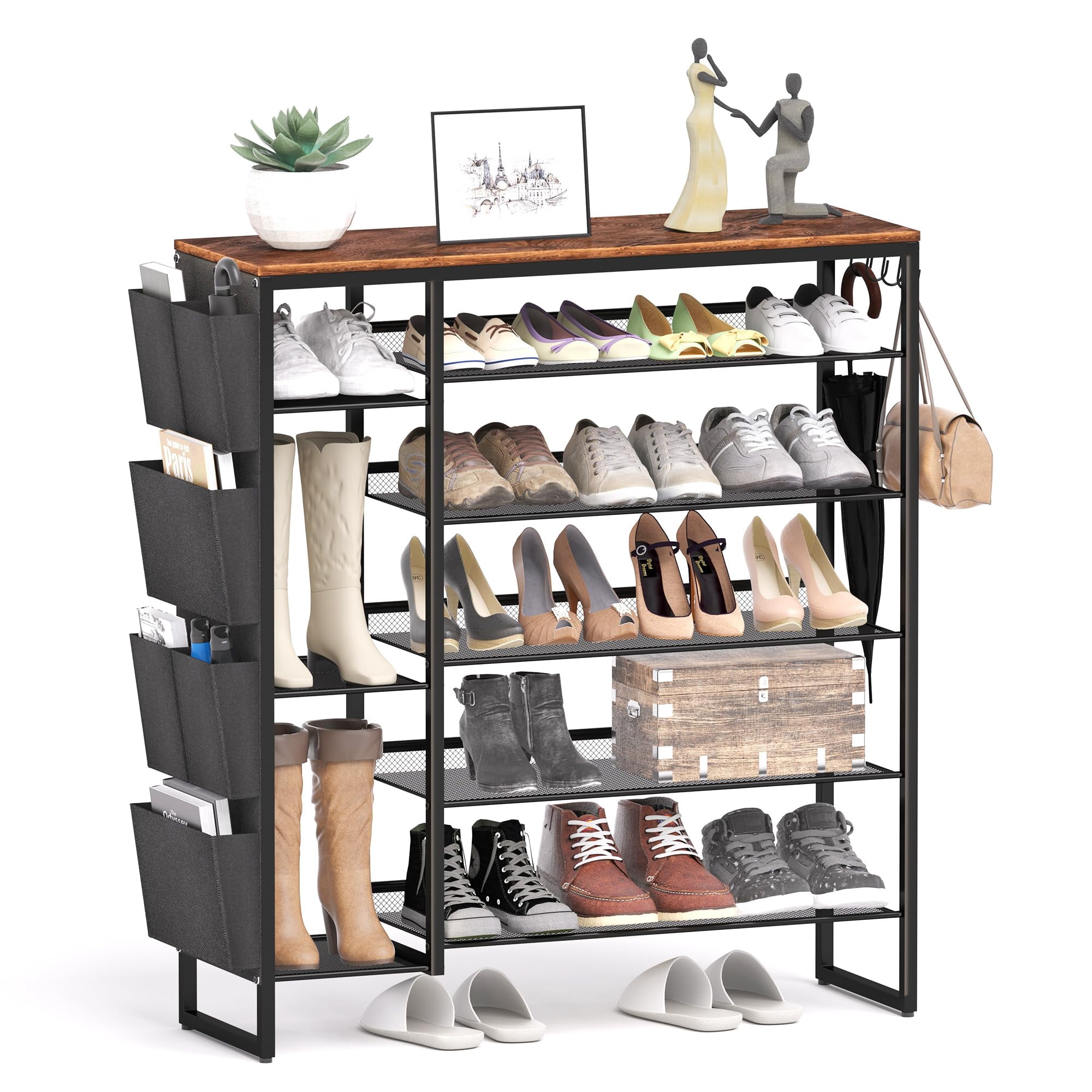 Prrsstein Shoe Rack-6 Tier Shoe Organizer,Shoes Rack for Entryway&Front ...