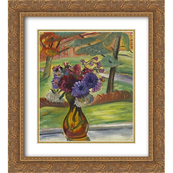 Prudence Heward 2x Matted 20x24 Gold Ornate Framed Art Print 'Vase of Flowers I'
