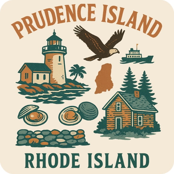 Prudence Island Rhode Island Keepsakes Souvenir Vinyl Sticker – Destination Travel Keepsake Collectible (3-Inches Wide)