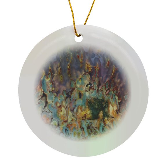 3drose, Prudent Man Agate, Origin Idaho, Circle Porcelain Ornament