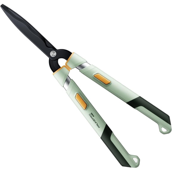 PrunePro Extendable Hedge Shears (27"-35") Wavy Stainless Steel Blades | Teflon Coated for Smooth Cuts | Lightweight Adjustable Garden Clippers for High Hedges & Bushes