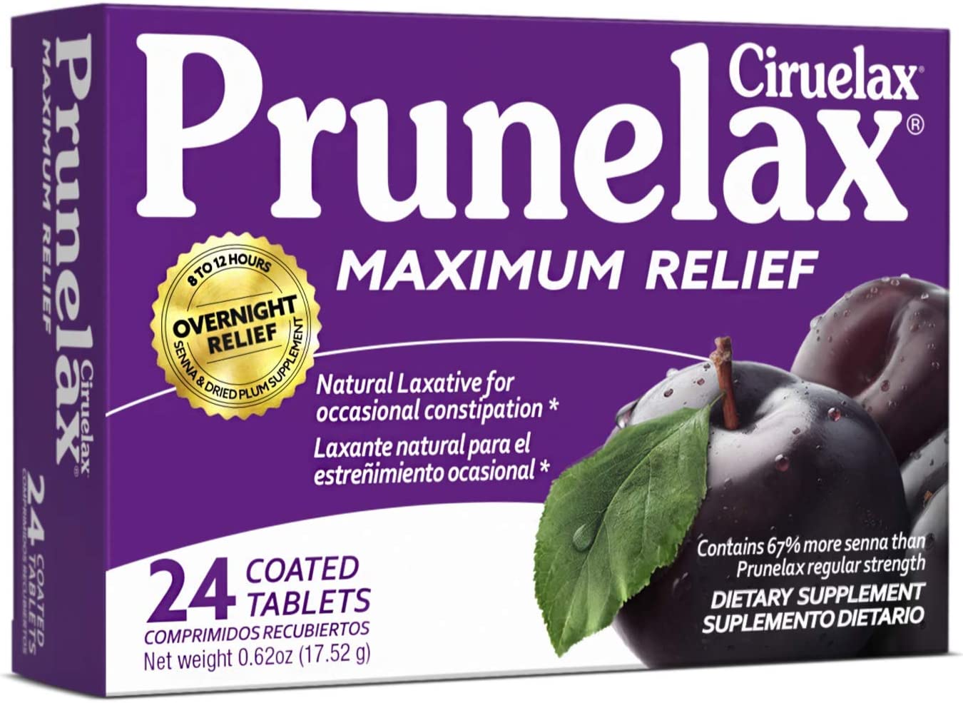 Prunelax Ciruelax Maximum Relief Laxative Tablets with Natural Senna