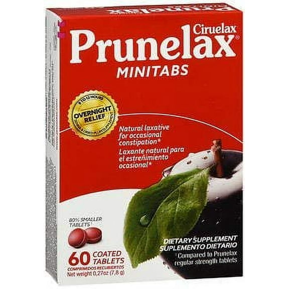 Prunelax Ciruelax Minitabs, Natural Laxative Dietary Supplement 60 ea, 3Pack