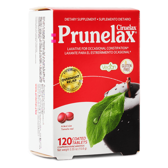 Prunelax Ciruelax Natural Laxative Constipation Overnight Relief Tablets, 120 Ea