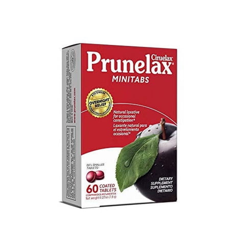 Prunelax Ciruelax Natural Laxative Regular Mini Tablets, 60 Ea, 2 Pack
