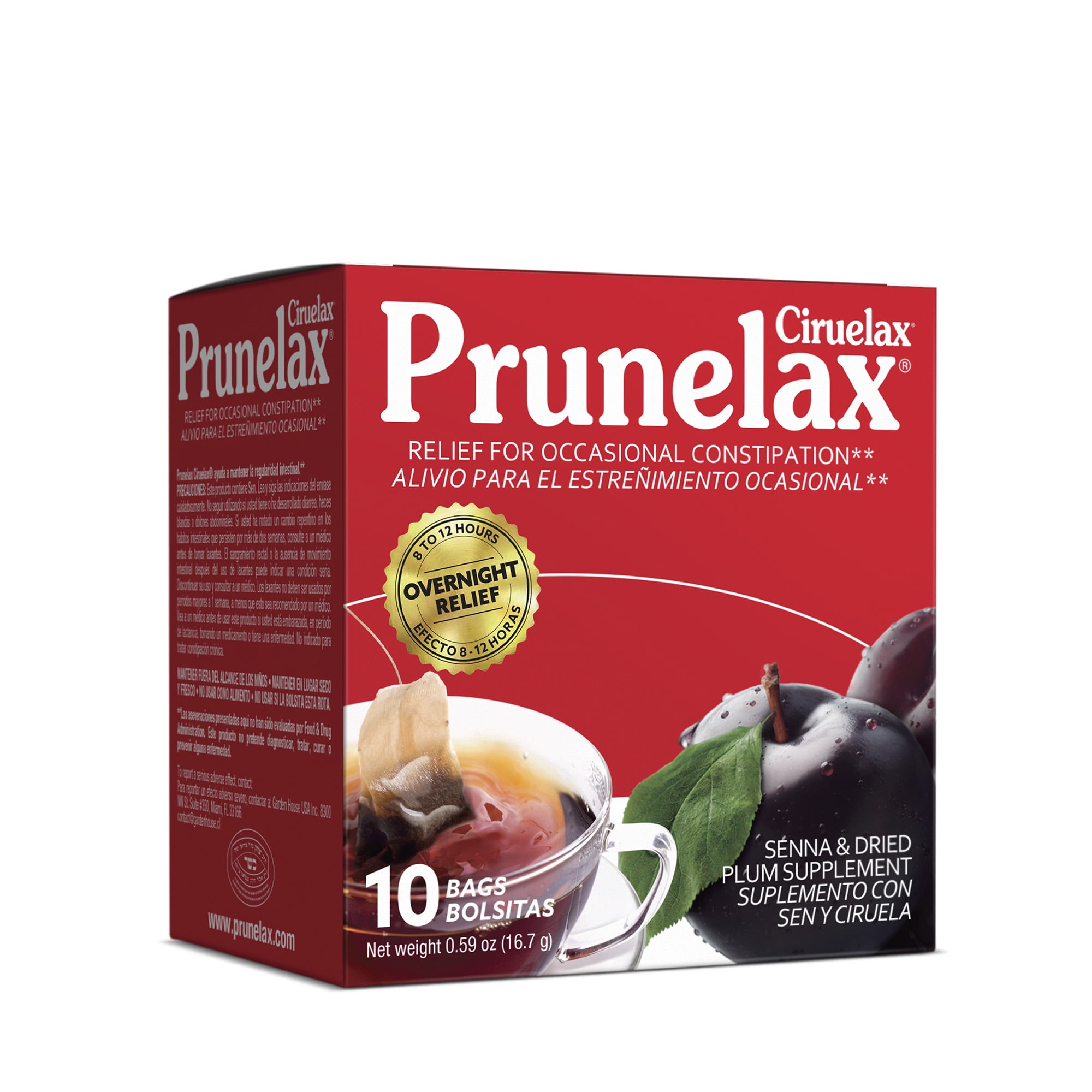 Prunelax Ciruelax Natural Laxative Regular Tea, 10 Tea Bags