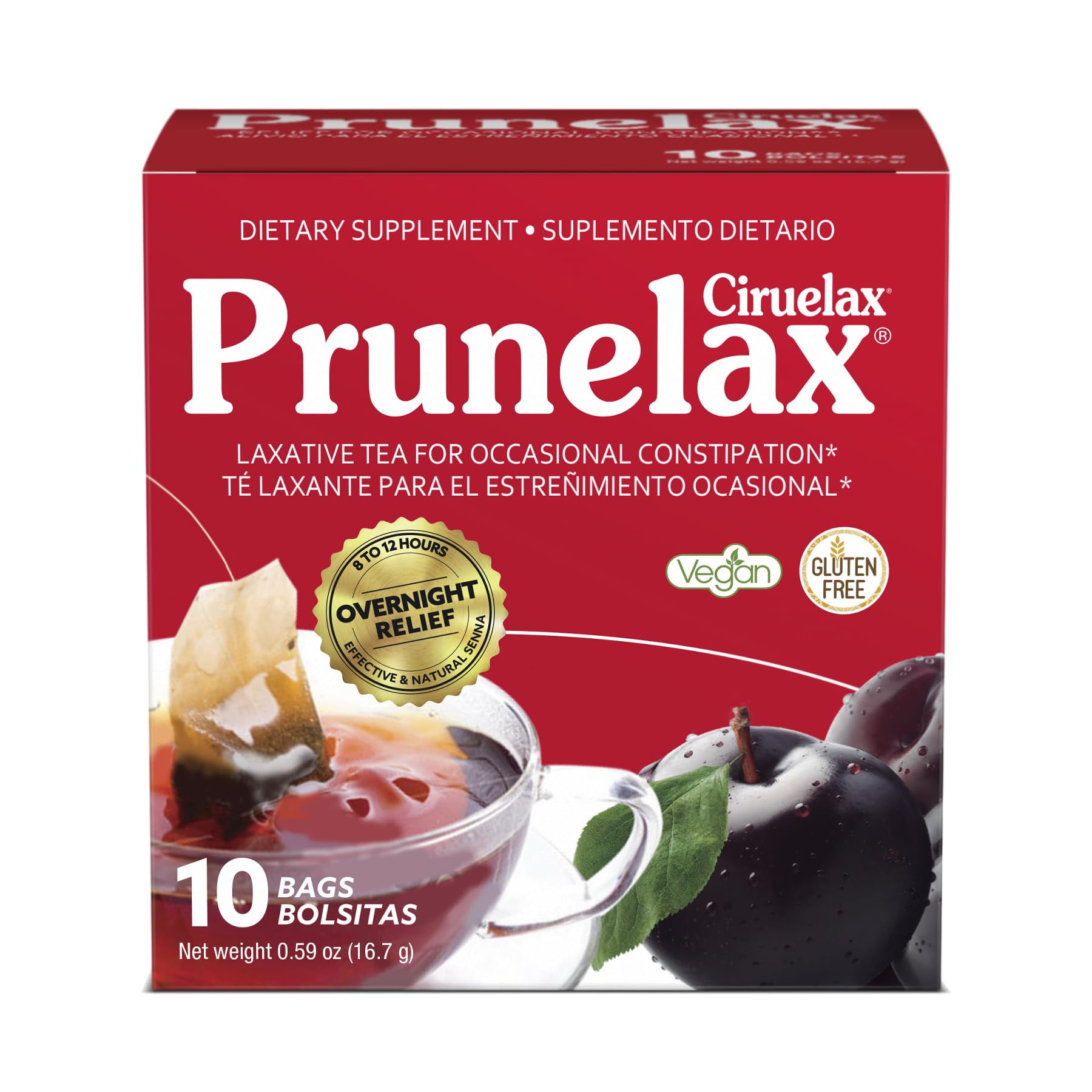 Prunelax Ciruelax Regular Strength Laxative Tea Bags Made with
