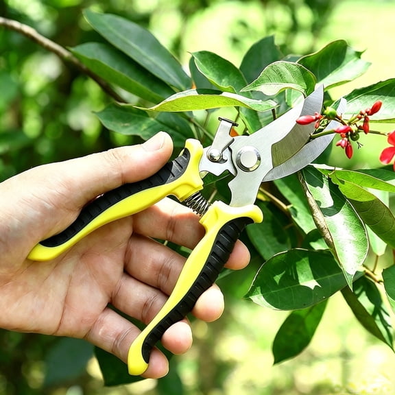 Pruner Garden Scissors Professional Sharp Bypass Pruning Shears Tree Trimmers Hand Clippers For Garden Beak Scissors Yellow
