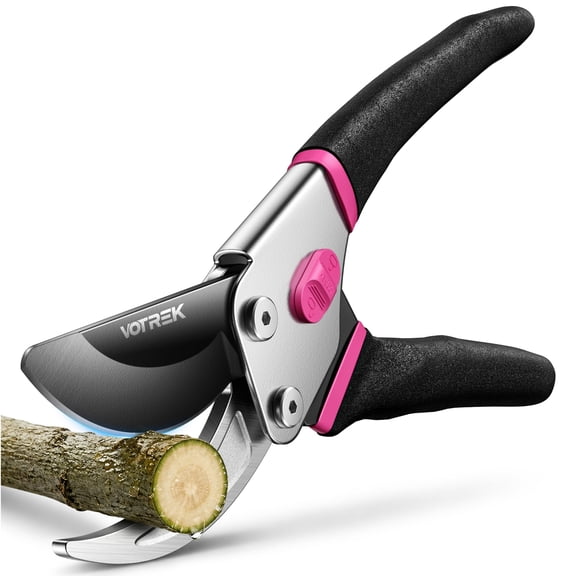 Pruning Shears, 8.5” Professional Garden Pruner with Jam-Proof Spring & Ever-Sharp, Ergonomic Bypass Clippers for Rose, Tree Trimming, Heavy Duty Bonsai Scissor for Weak Hand