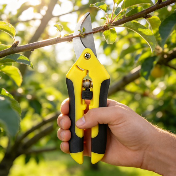 Pruning Shears, Garden Clippers, Stainless Steel Handheld Pruners, Labor-Saving Bypass Shears with Pulley Lever for Gardening