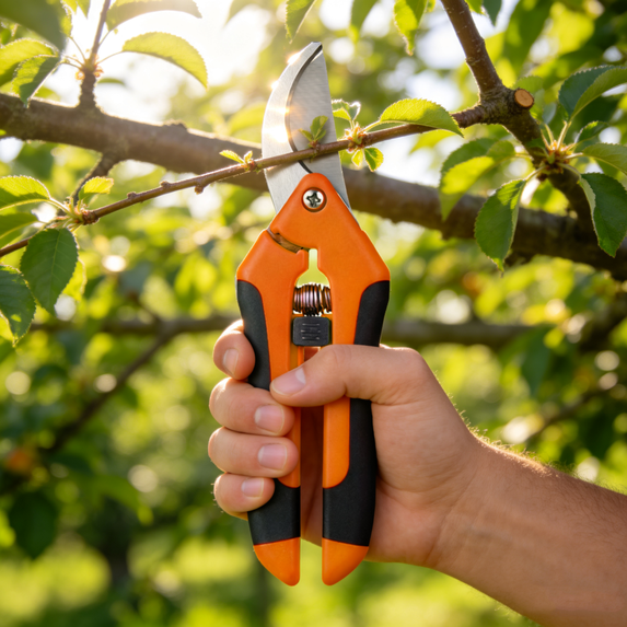 Pruning Shears, Garden Clippers, Stainless Steel Handheld Pruners, Labor-Saving Bypass Shears with Pulley Lever for Gardening