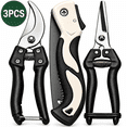 thumbnail image 1 of GAZILY® 3-Piece Pruning Shears Set, Garden Shears, Scissors and Clippers with Safety Lock for Flowers, Hand Pruners Gardening Tools for Trimming Flowers, Plants, Stems and Small Branches, 1 of 7
