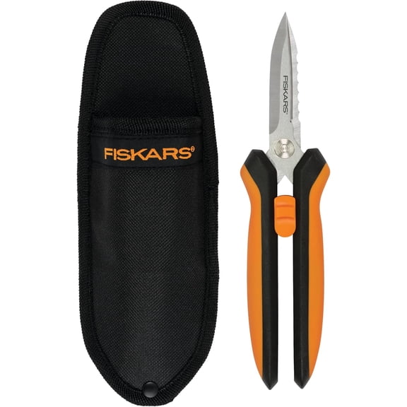 Pruning Shears for Gardening, Multipurpose 8" Garden Shears with Sheath and SoftGrip Handle, Great for cutting Nursery Pots, Bags, and Wire