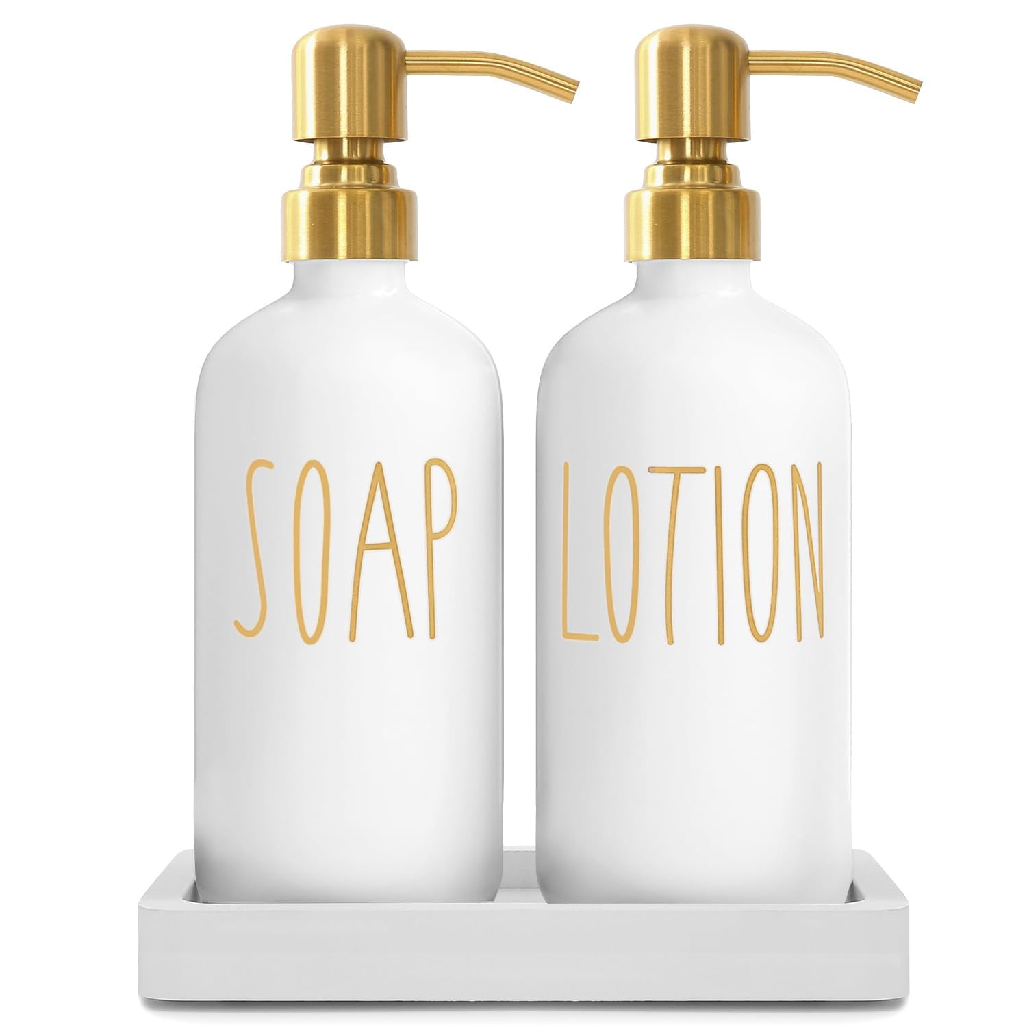 Prus Waso Bathroom Dispenser Set, Contains Glass Dispenser and Lotion ...