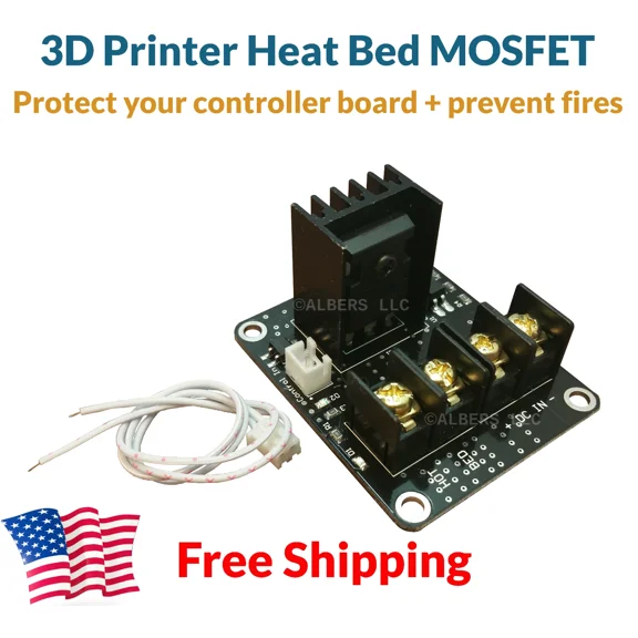 Prusa I3 3D Printer Heated Bed Mosfet Board Power Module Upgrade I3 Free Us Ship