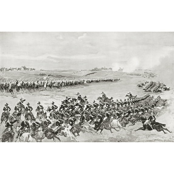 Prussian and Austrian cavalry at The Battle of K_niggr_tz also known as the Battle of Sadowa Sadov or Hradec Krlov 3rd July