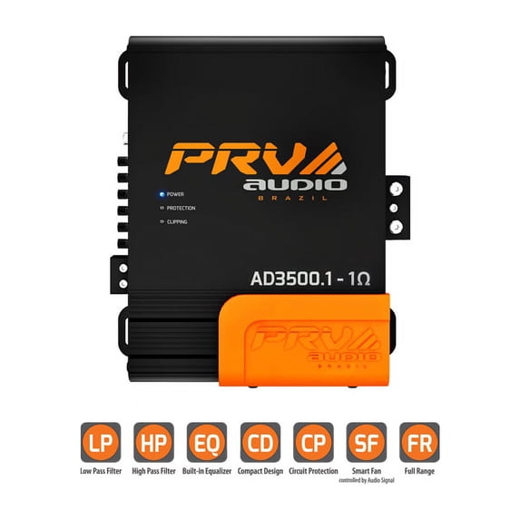 Prv AD35001 Audio Compact Class D Amplifier 3600w Rms 1 Ohm