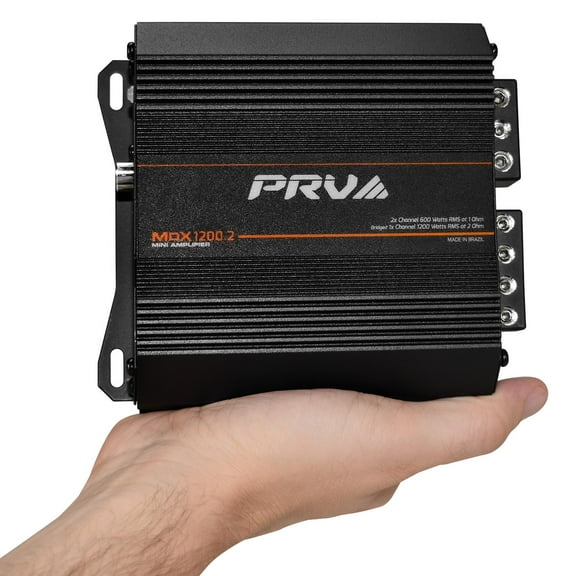 PRV Audio MDX1200.21OHM 2-Channel 1200W Mini Car Audio Amplifier 1 Ohm