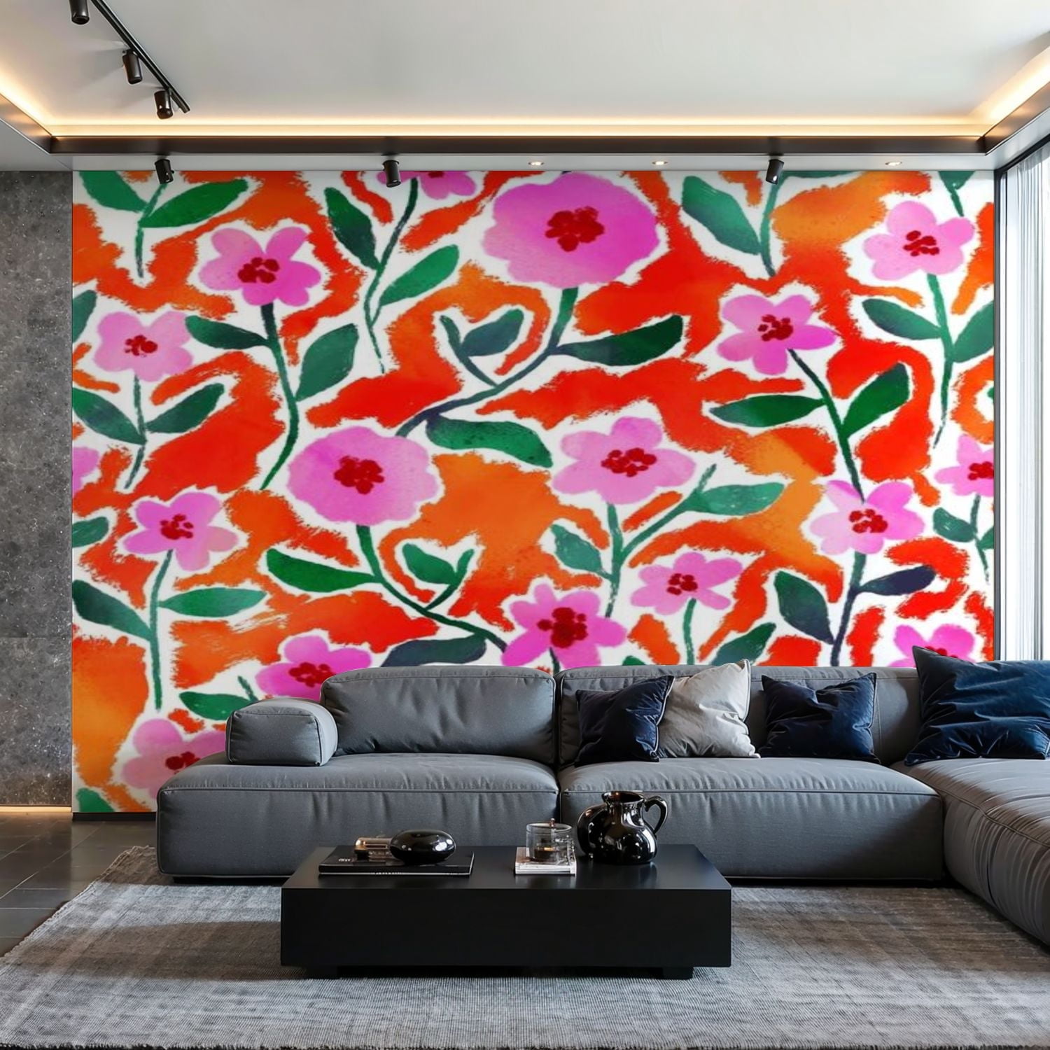 Prxcm Canvas Wall Mural Peel and Stick Large Wallpaper Abstract Hand ...