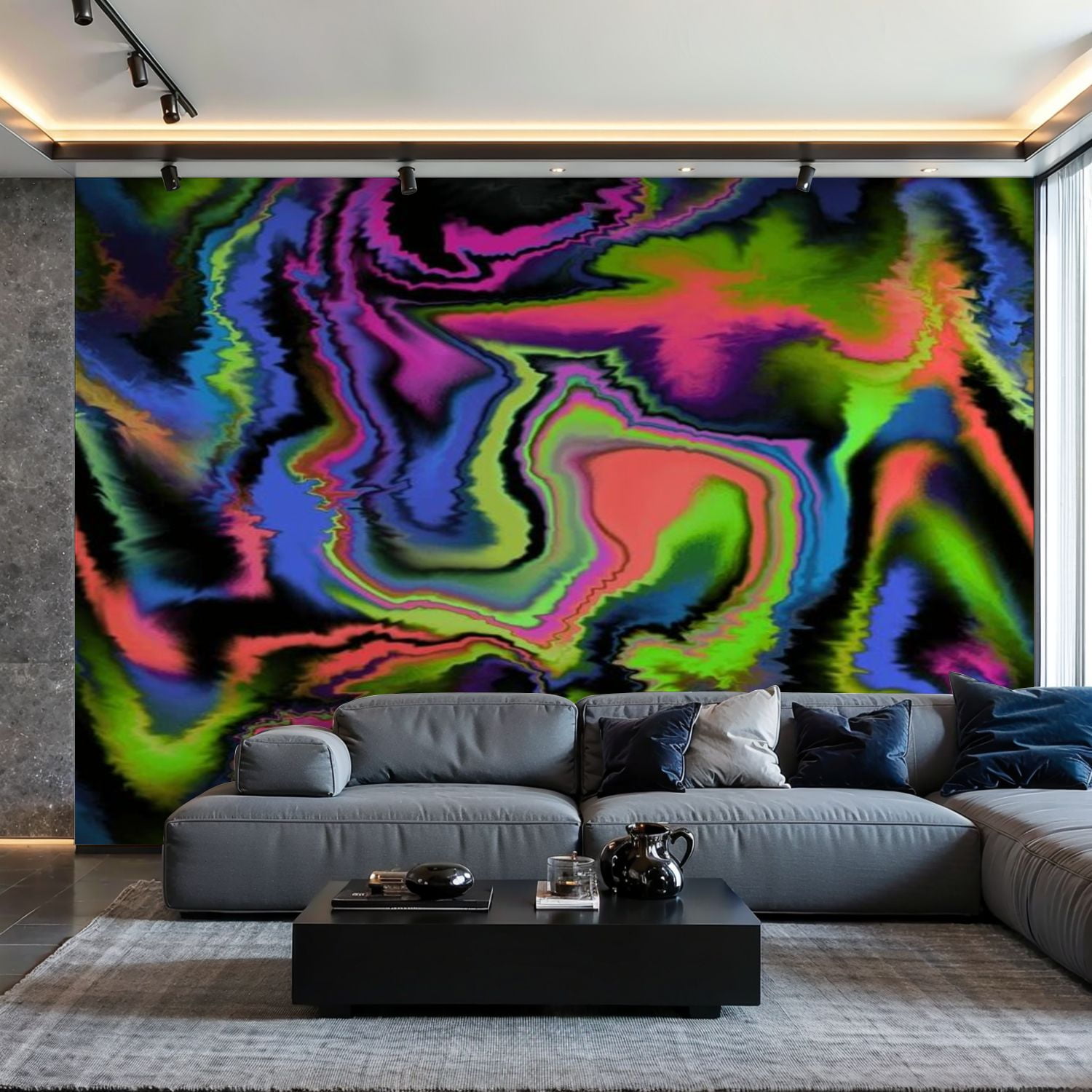 Prxcm Canvas Wall Mural Peel and Stick Large Wallpaper Abstract Hand ...