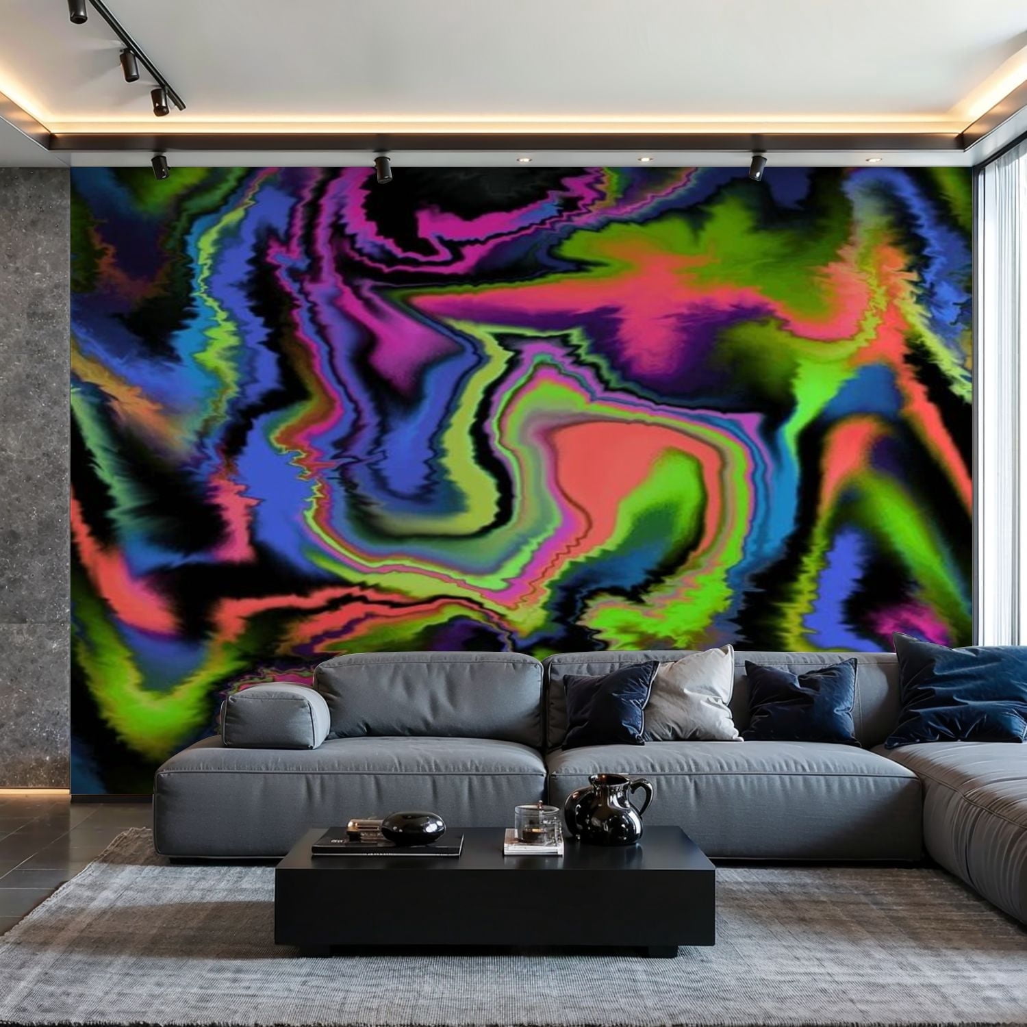 Prxcm Canvas Wall Mural Peel and Stick Large Wallpaper Abstract Hand ...