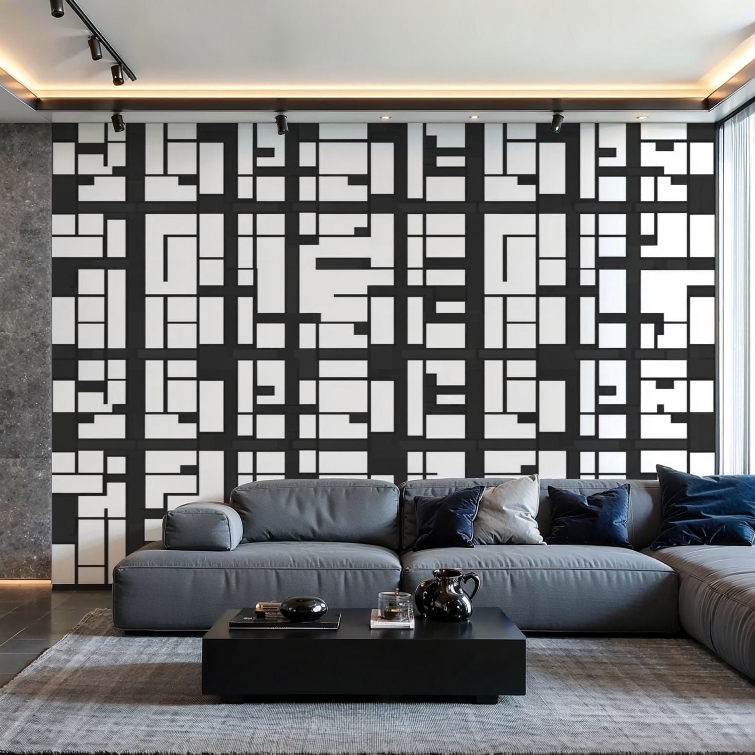 Prxcm Canvas Wall Mural Peel and Stick Large Wallpaper Abstract Korean ...