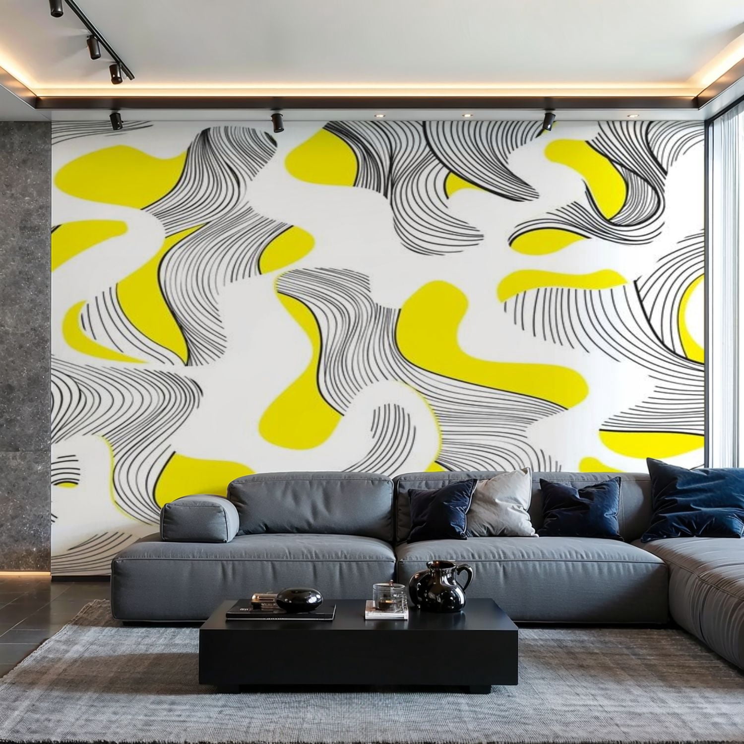 Prxcm Canvas Wall Mural Peel and Stick Large Wallpaper Abstract swirl ...