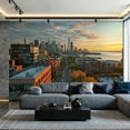 thumbnail image 1 of Prxcm Canvas Wall Mural Peel and Stick Large Wallpaper Aerial view Lower skyline sunset Wall Art Decor for Living Room Bathroom Self Adhesive and Removable 100in x 144in, 1 of 2