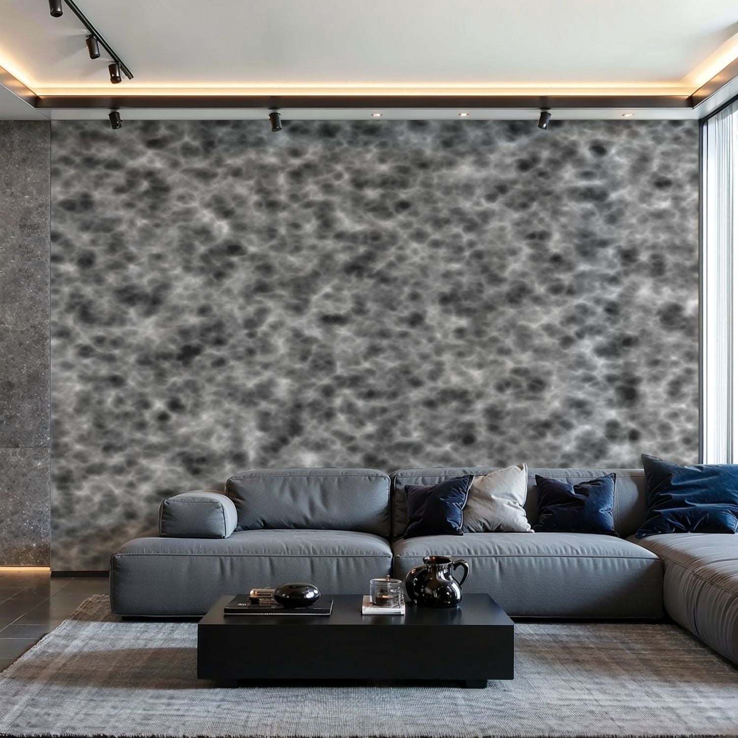 Prxcm Canvas Wall Mural Peel and Stick Large Wallpaper Black white ...