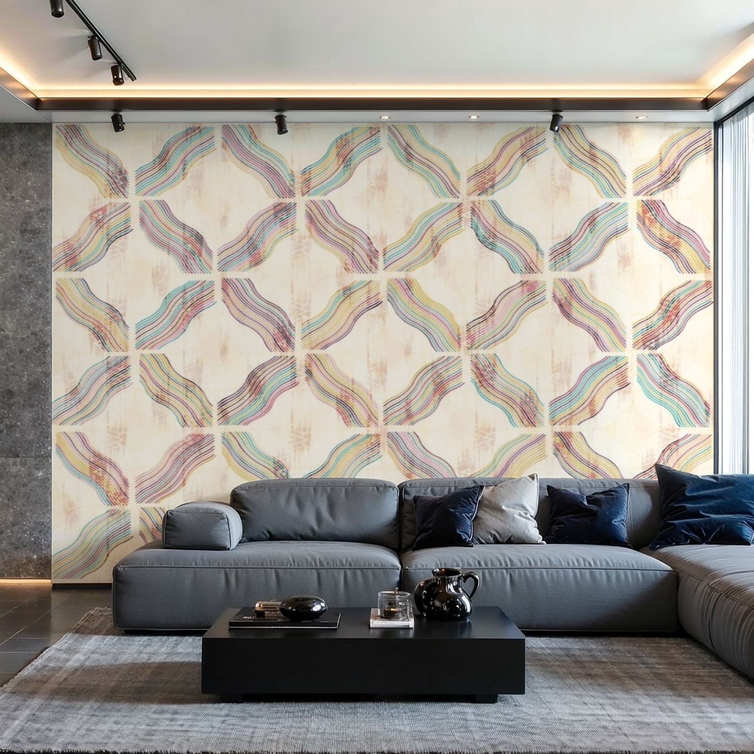 Prxcm Canvas Wall Mural Peel and Stick Large Wallpaper Colorful tie dye ...