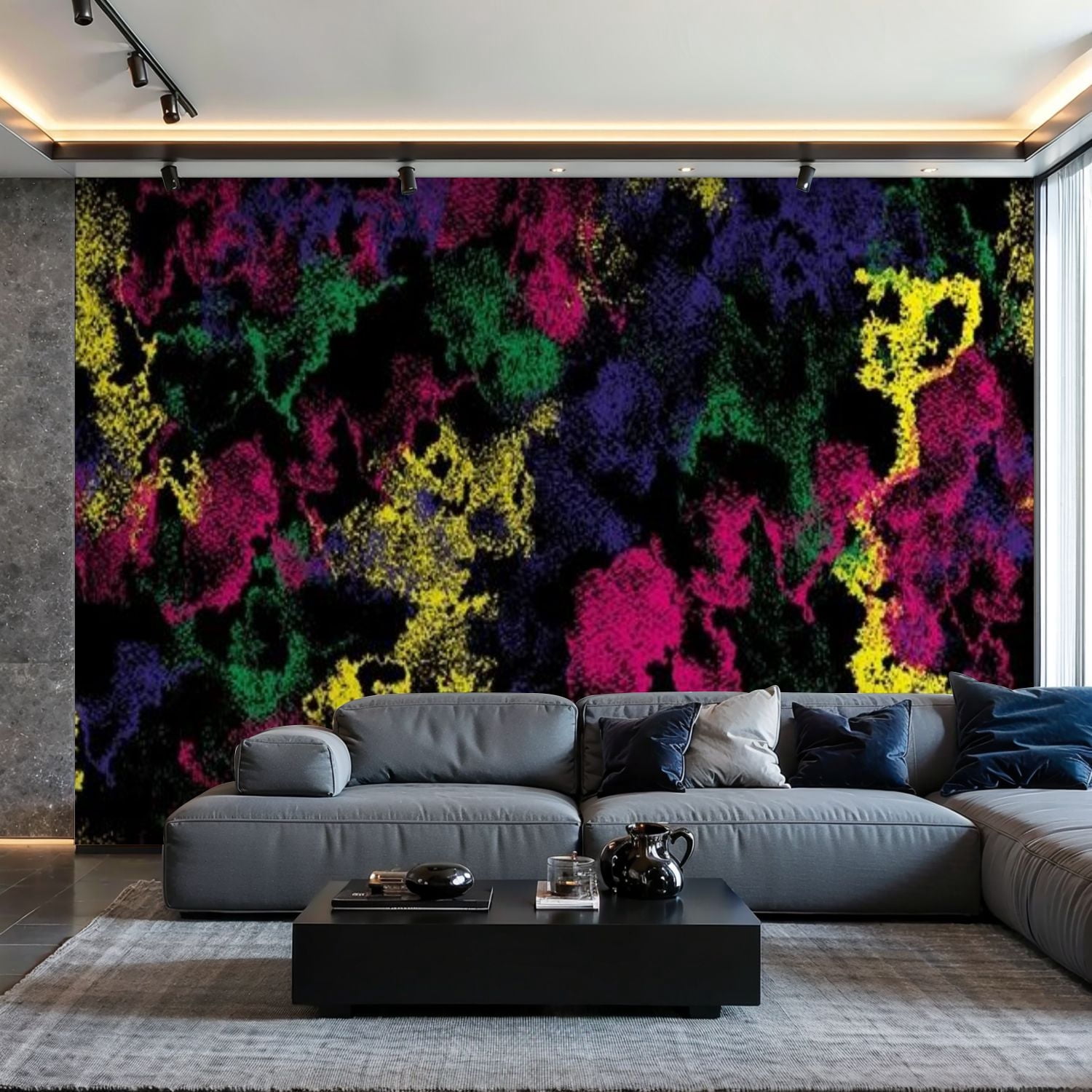Prxcm Canvas Wall Mural Peel and Stick Large Wallpaper Dirty colorful ...