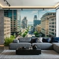 thumbnail image 1 of Prxcm Canvas Wall Mural Peel and Stick Large Wallpaper Downtown City view Wall Art Decor for Living Room Bathroom Self Adhesive and Removable 100in x 144in, 1 of 2