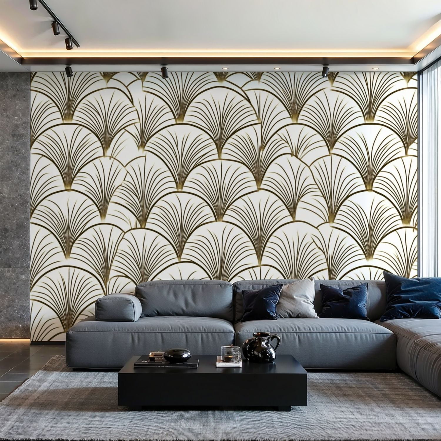 Prxcm Canvas Wall Mural Peel and Stick Large Wallpaper Floral seamless ...