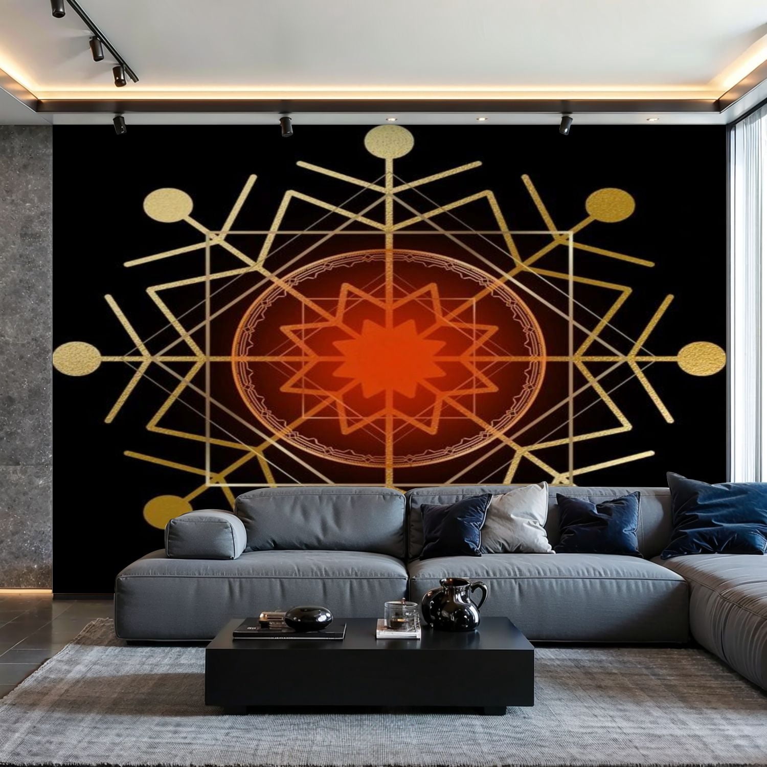 Prxcm Canvas Wall Mural Peel and Stick Large Wallpaper Geometric design ...