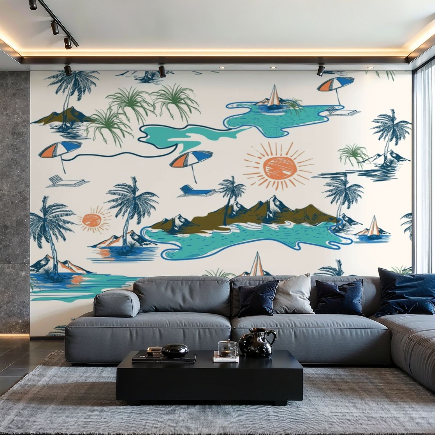 Prxcm Canvas Wall Mural Peel and Stick Large Wallpaper Hand drawn ...
