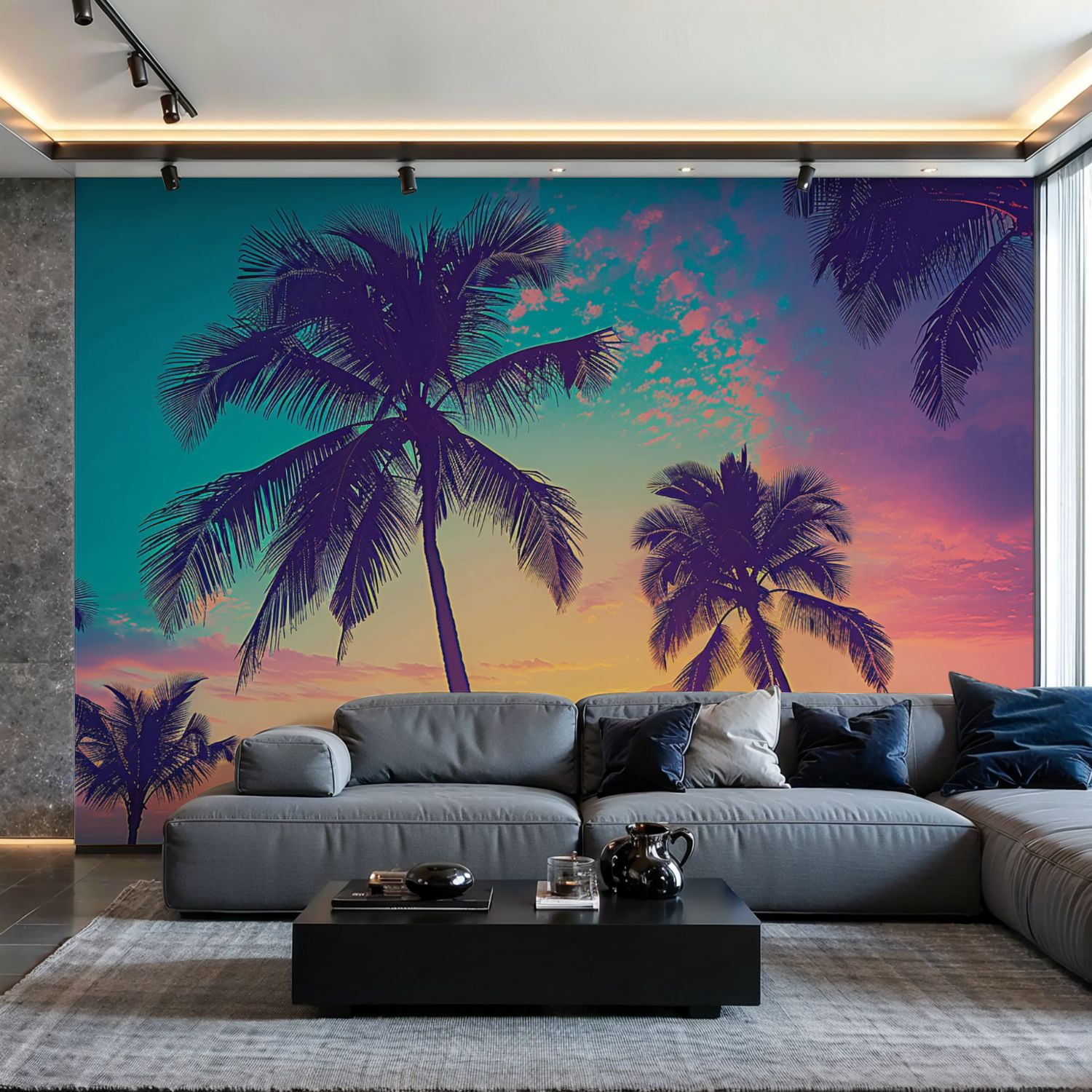 Prxcm Canvas Wall Mural Peel and Stick Large Wallpaper Hawaii Palm