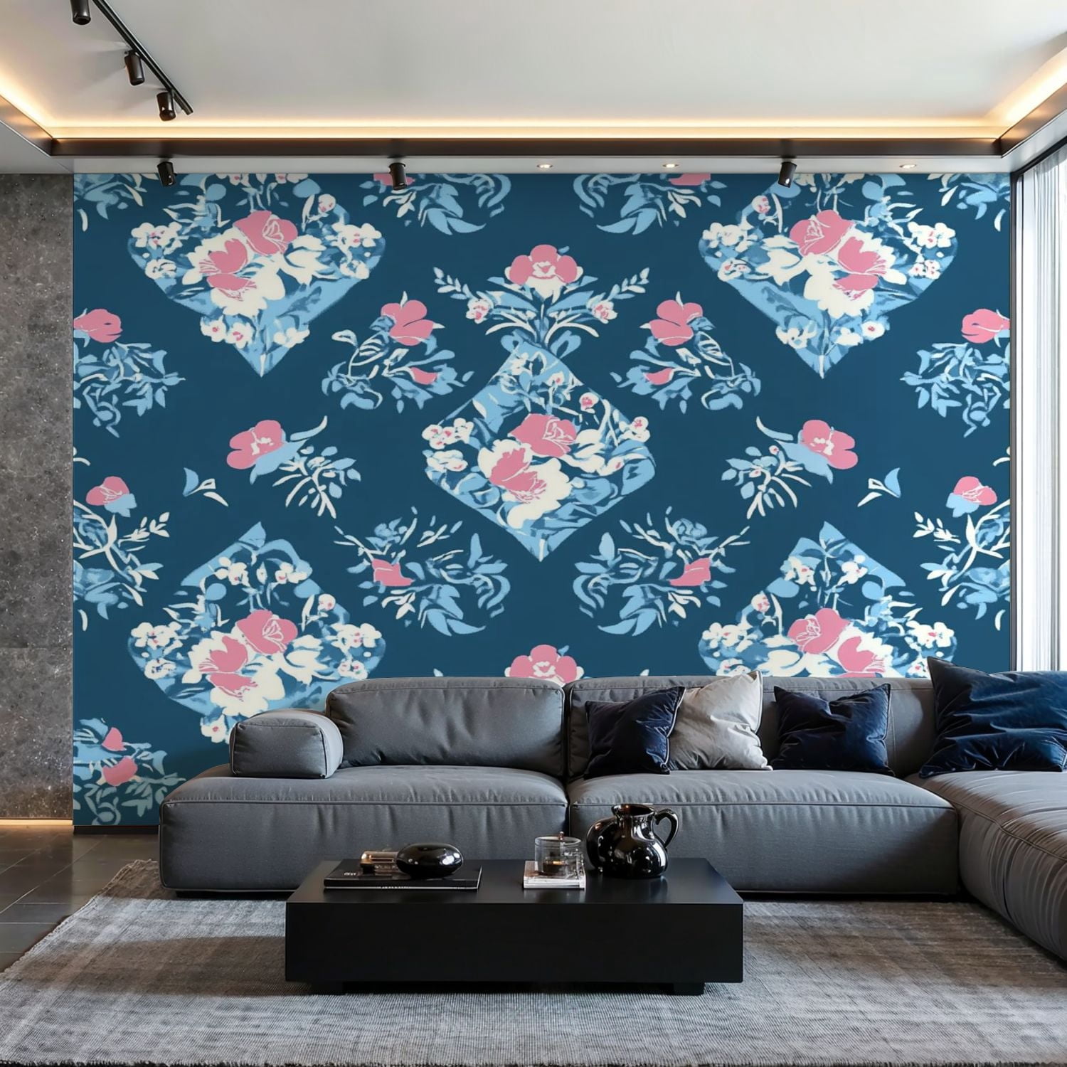 Prxcm Canvas Wall Mural Peel and Stick Large Wallpaper Japanese Diamond ...