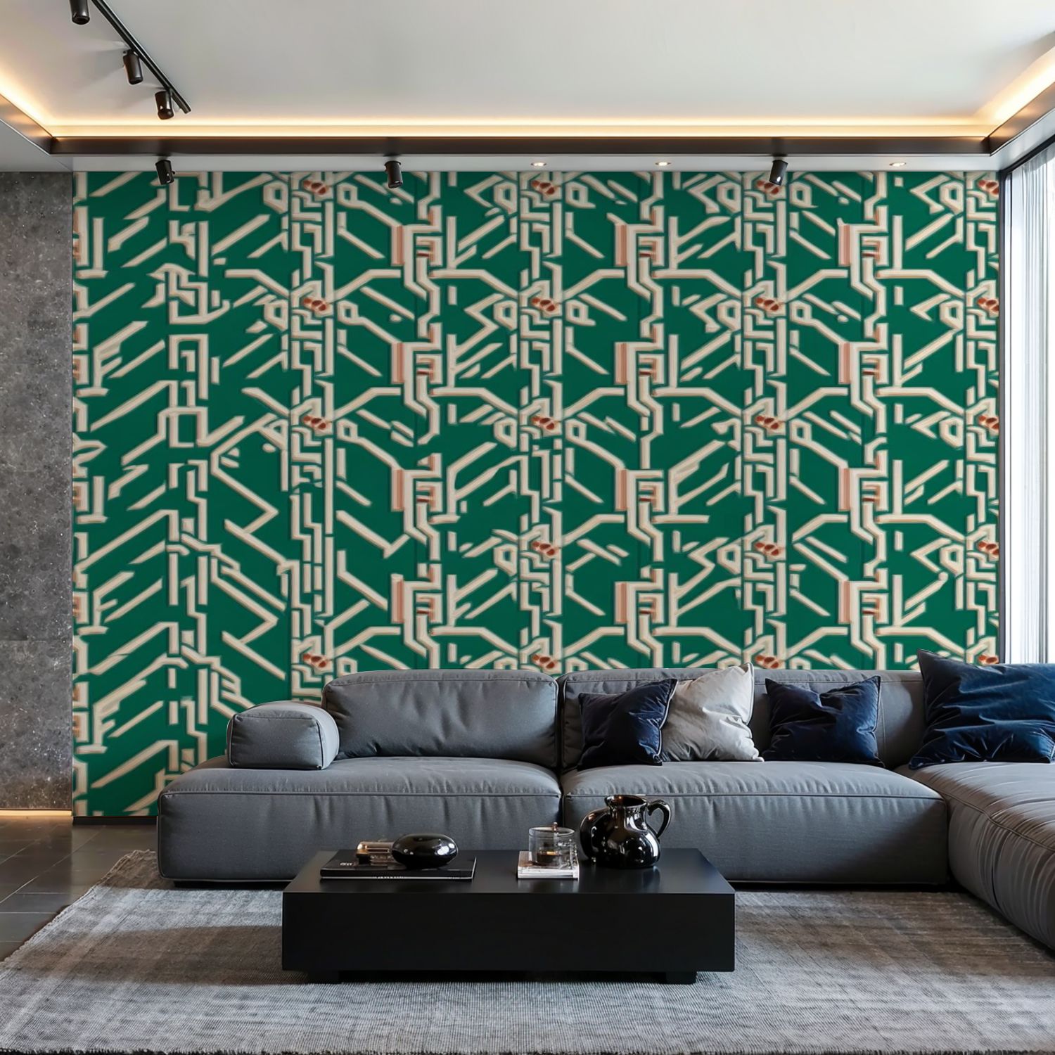 Prxcm Canvas Wall Mural Peel and Stick Large Wallpaper Japanese Green ...