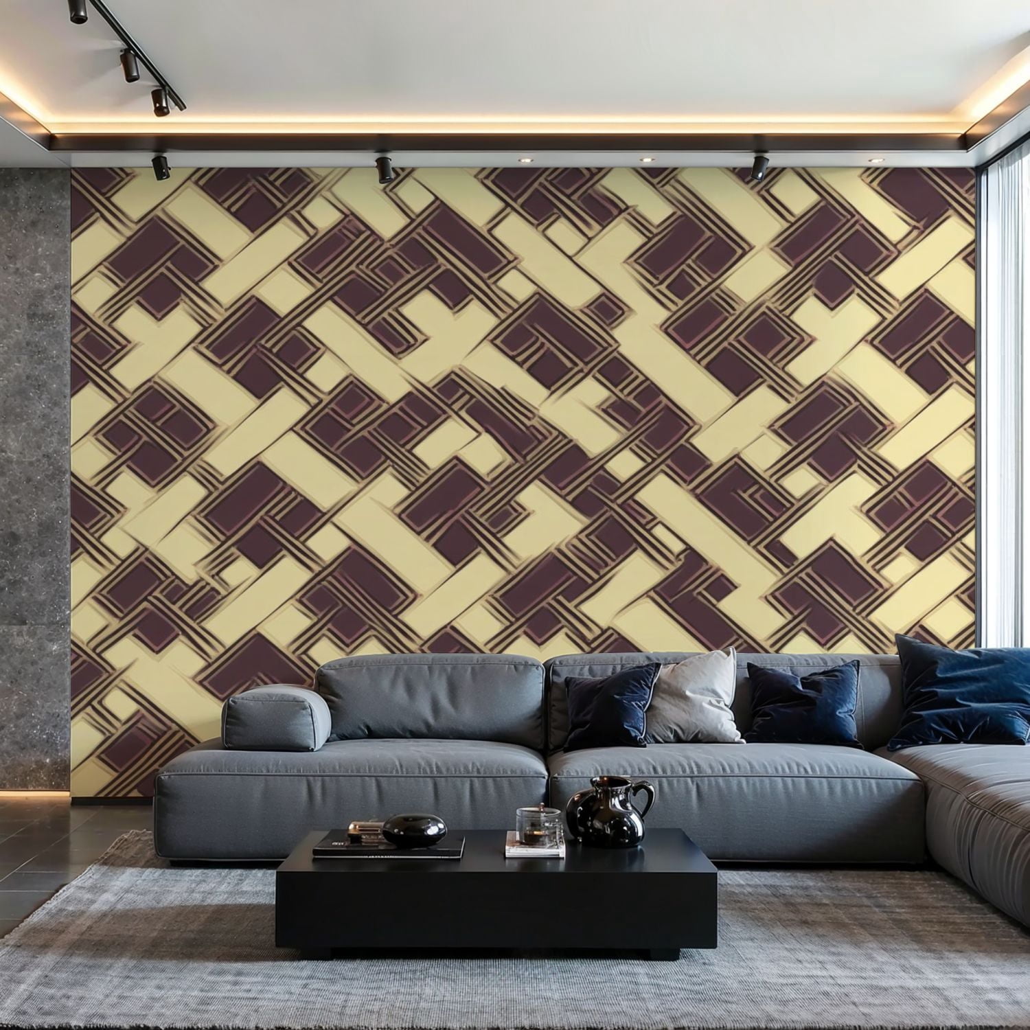 Prxcm Canvas Wall Mural Peel and Stick Large Wallpaper Japanese Weaving ...