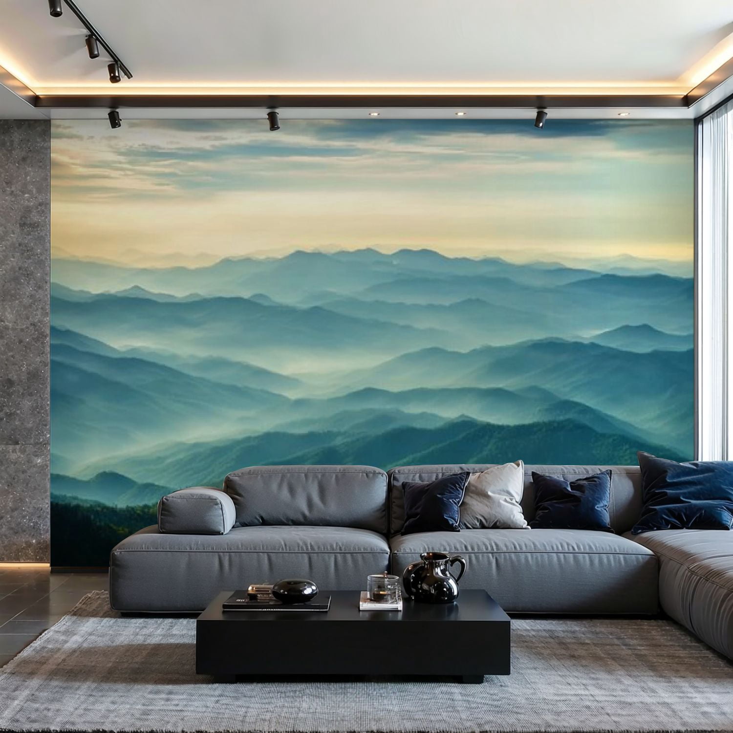 Prxcm Canvas Wall Mural Peel and Stick Large Wallpaper Mountains ...