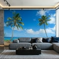 thumbnail image 1 of Prxcm Canvas Wall Mural Peel and Stick Large Wallpaper Palm trees beach Hawaii Wall Art Decor for Living Room Bathroom Self Adhesive and Removable 100in x 144in, 1 of 2